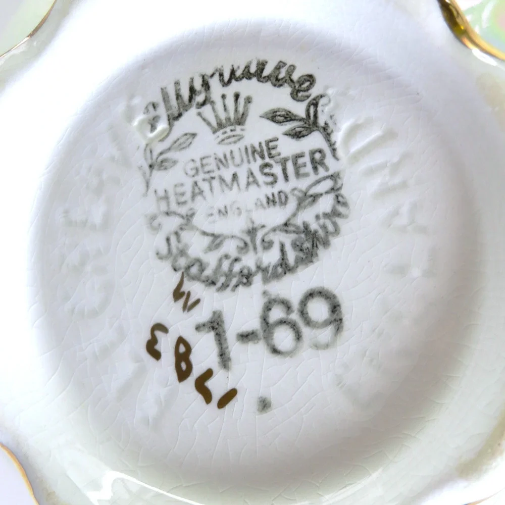 Vintage Ellgreave Heatmaster Teapot, Ditmar Urbach Cups Lusterware Tea Set
